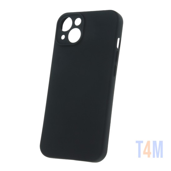 Funda de Silicona con Marco de Cámara para Apple iPhone 15 Plus Negra